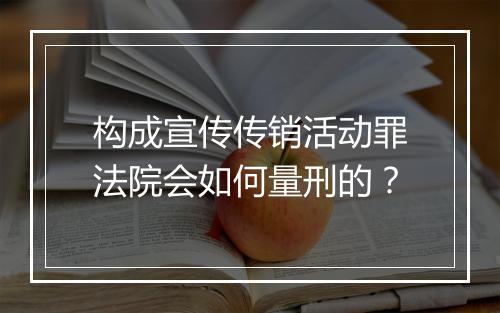 构成宣传传销活动罪法院会如何量刑的？