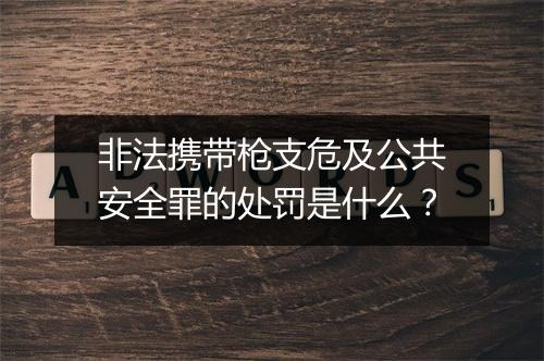 非法携带枪支危及公共安全罪的处罚是什么？