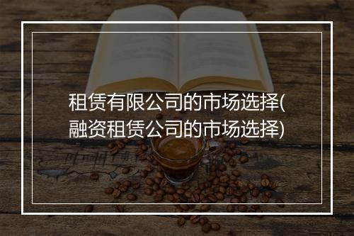 租赁有限公司的市场选择(融资租赁公司的市场选择)