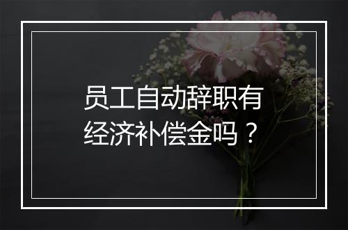 员工自动辞职有经济补偿金吗？