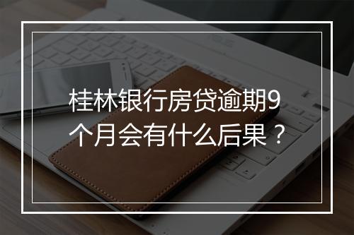 桂林银行房贷逾期9个月会有什么后果？