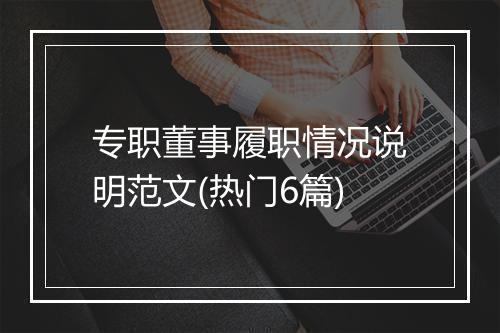 专职董事履职情况说明范文(热门6篇)