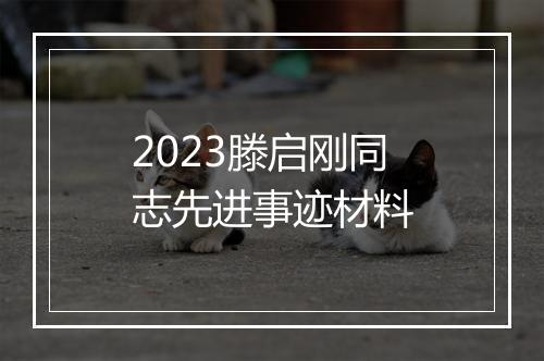 2023滕启刚同志先进事迹材料