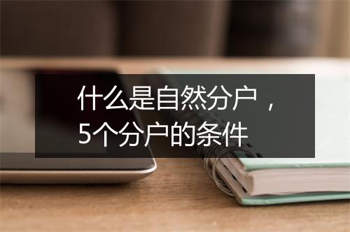 什么是自然分户，5个分户的条件