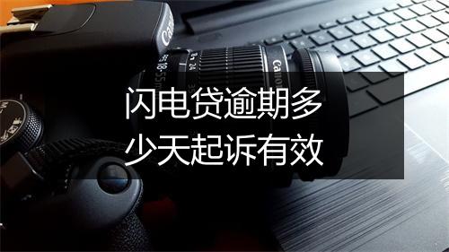 闪电贷逾期多少天起诉有效