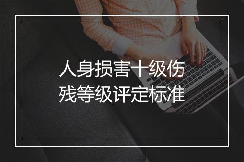 人身损害十级伤残等级评定标准