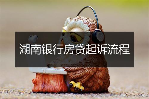 湖南银行房贷起诉流程