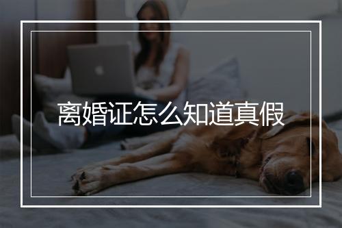 离婚证怎么知道真假