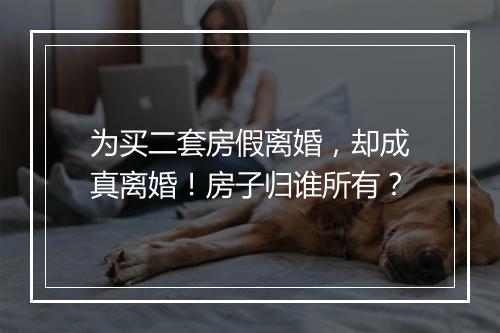 为买二套房假离婚，却成真离婚！房子归谁所有？