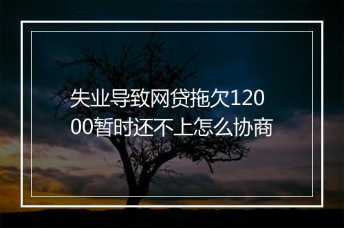 失业导致网贷拖欠12000暂时还不上怎么协商