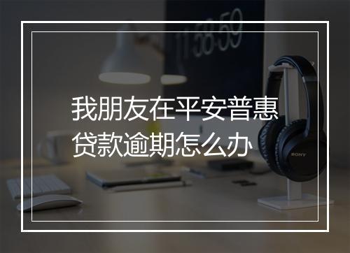 我朋友在平安普惠贷款逾期怎么办