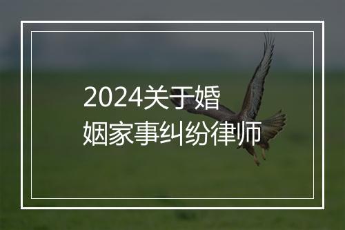 2024关于婚姻家事纠纷律师