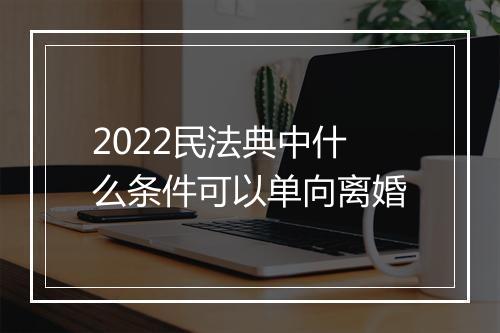 2022民法典中什么条件可以单向离婚