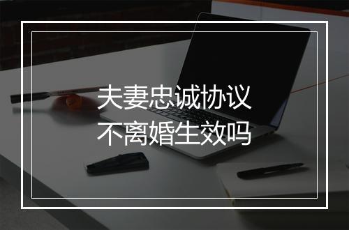 夫妻忠诚协议不离婚生效吗