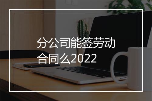 分公司能签劳动合同么2022
