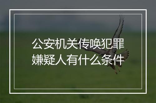 公安机关传唤犯罪嫌疑人有什么条件