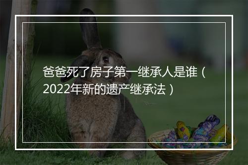 爸爸死了房子第一继承人是谁（2022年新的遗产继承法）