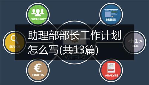 助理部部长工作计划怎么写(共13篇)