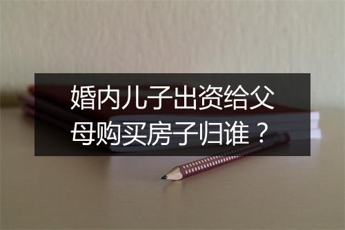 婚内儿子出资给父母购买房子归谁？