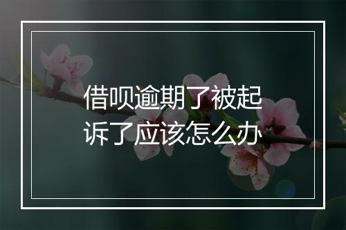 借呗逾期了被起诉了应该怎么办