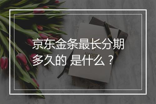 京东金条最长分期多久的 是什么？