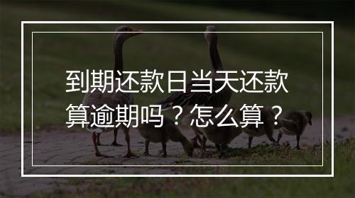 到期还款日当天还款算逾期吗？怎么算？