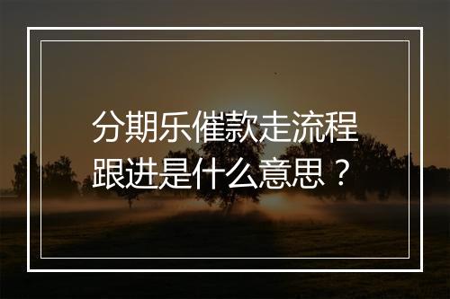 分期乐催款走流程跟进是什么意思？