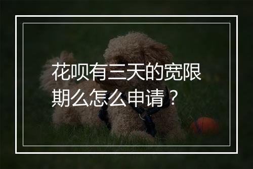 花呗有三天的宽限期么怎么申请？