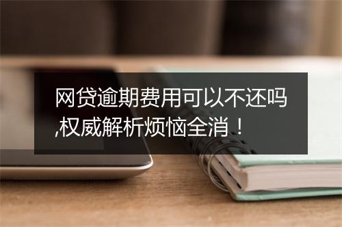 网贷逾期费用可以不还吗,权威解析烦恼全消！