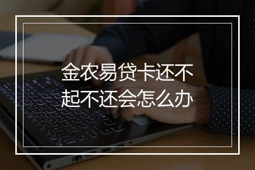 金农易贷卡还不起不还会怎么办