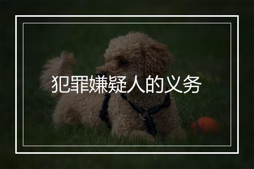 犯罪嫌疑人的义务