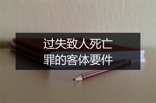 过失致人死亡罪的客体要件