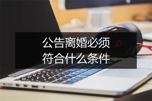 公告离婚必须符合什么条件