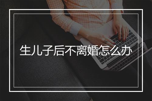生儿子后不离婚怎么办