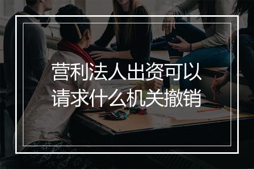 营利法人出资可以请求什么机关撤销