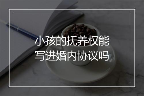 小孩的抚养权能写进婚内协议吗