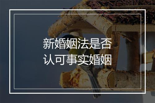 新婚姻法是否认可事实婚姻