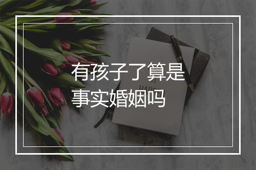 有孩子了算是事实婚姻吗