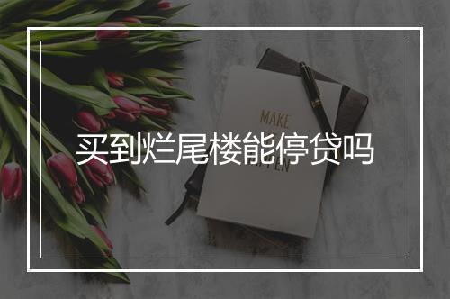 买到烂尾楼能停贷吗