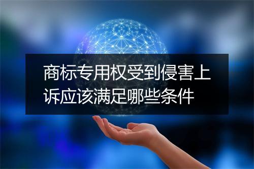 商标专用权受到侵害上诉应该满足哪些条件