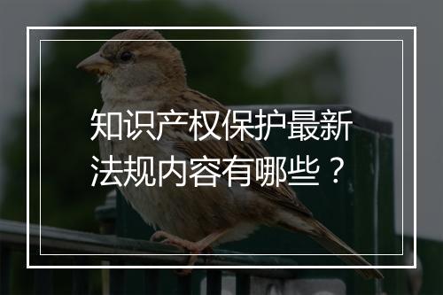 知识产权保护最新法规内容有哪些？