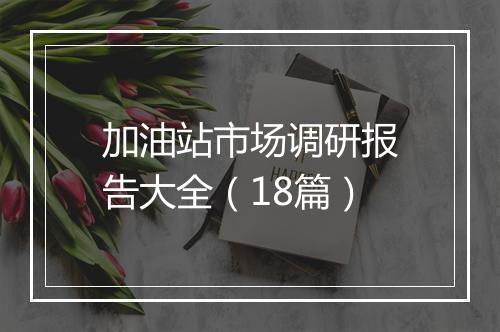 加油站市场调研报告大全（18篇）