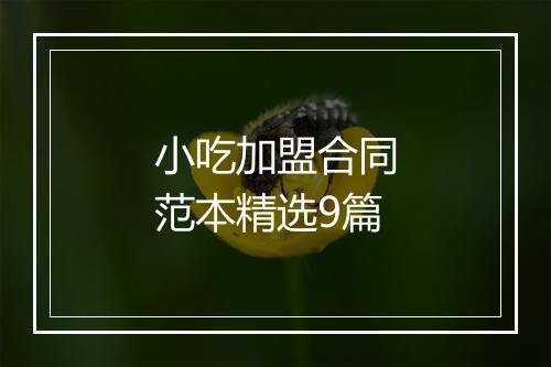 小吃加盟合同范本精选9篇
