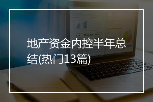地产资金内控半年总结(热门13篇)