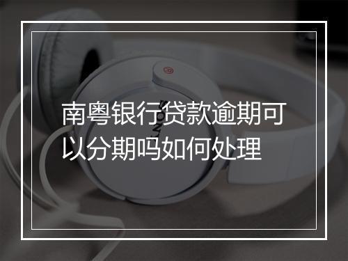 南粤银行贷款逾期可以分期吗如何处理
