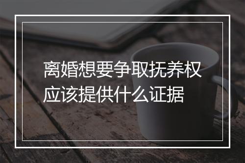 离婚想要争取抚养权应该提供什么证据