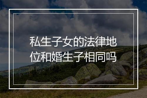 私生子女的法律地位和婚生子相同吗