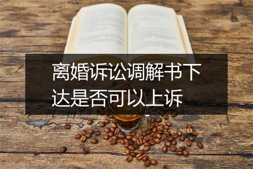 离婚诉讼调解书下达是否可以上诉