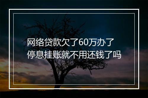 网络贷款欠了60万办了停息挂账就不用还钱了吗