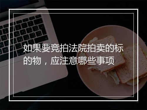 如果要竞拍法院拍卖的标的物，应注意哪些事项